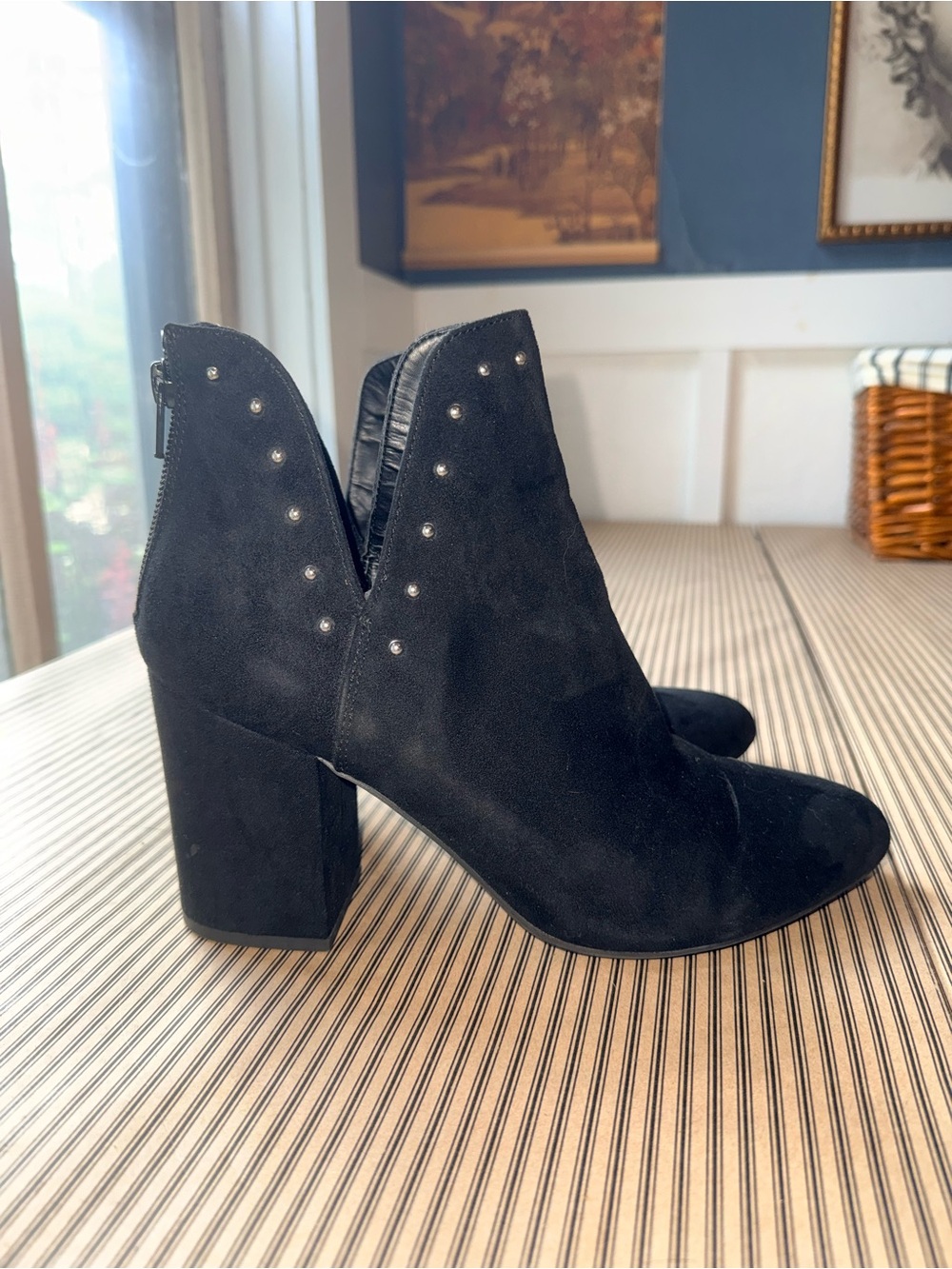 a new day Black Suede Studded Ankle Booties - Picture 2 of 6